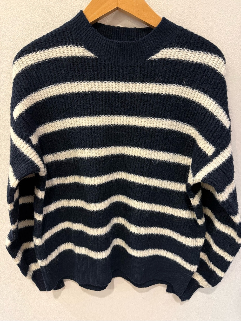 H&M Striped Knit Sweater Navy and White